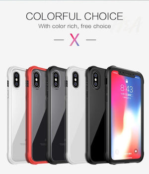 Planet Gates H&A Luxury 360 Full Coverage Phone Case For iPhone 7 8 Plus 6 6s Plus X 10 Tempered glass Silicone Cover For iPhone X PC Cases