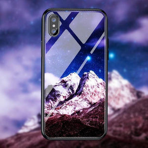 Planet Gates H&A Luxury Tempered Glass Phone Case For iPhone 7 8 6 6s Plus Silicone Star Space Pattern Cover For iPhone X XR XS XSMax Case