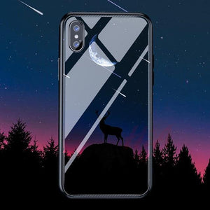 Planet Gates H&A Luxury Tempered Glass Phone Case For iPhone 7 8 6 6s Plus Silicone Star Space Pattern Cover For iPhone X XR XS XSMax Case