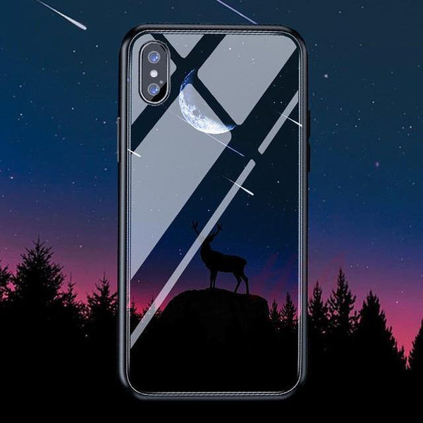Planet Gates H&A Luxury Tempered Glass Phone Case For iPhone 7 8 6 6s Plus Silicone Star Space Pattern Cover For iPhone X XR XS XSMax Case