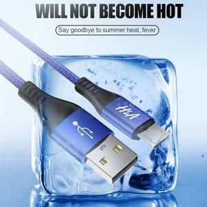 Planet Gates H&A Micro USB Cable Quick Charger Cable Nylon Braided USB Charger For Xiaomi Huawei LG Samsung Mobile Phone USB Charging Cord