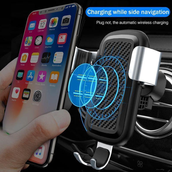 Planet Gates H&A Qi Wireless Charger Car Holder For iPhone X 10 For Samsung S8 S9 Fast Car Mount Wireless Charging Phone Holder Stand Charger