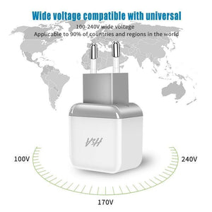 Planet Gates H&A Universal Dual 2 USB EU Charger Plug For iPhone Huawei Travel Phone Charger For Samsung Xiaomi Wall Portable Charging Plug