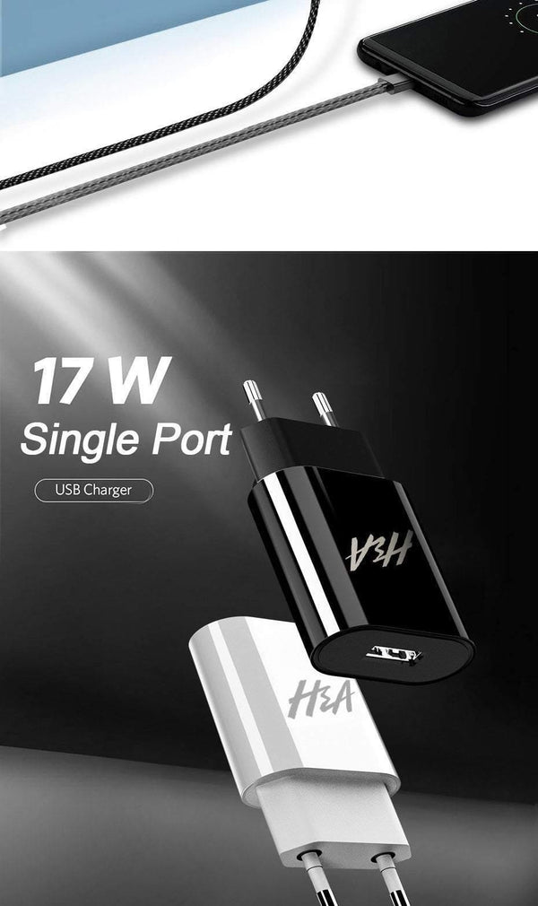 Planet Gates H&A Universal Portable USB Charger EU Mobile Phone Charger Wall Adapter Travel Charger USB Cable For Huawei For Samsung S9 S8