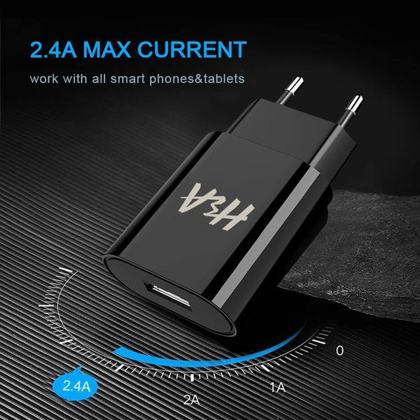 Planet Gates H&A Universal Portable USB Charger EU Mobile Phone Charger Wall Adapter Travel Charger USB Cable For Huawei For Samsung S9 S8