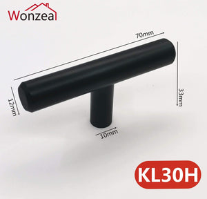 Aluminum Modern Black Cabinet Handle Furniture Hardware Kitchen Door Single Knobs Cupboard Wardrobe Drawer Pulls