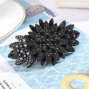 Crystal Flower Barrettes Hair Clips For Women Vintage Rhinestone Hairpins Head Wear Girls Hair Accessories Jewelry Clips