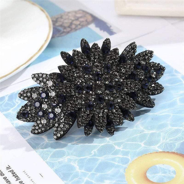 Crystal Flower Barrettes Hair Clips For Women Vintage Rhinestone Hairpins Head Wear Girls Hair Accessories Jewelry Clips