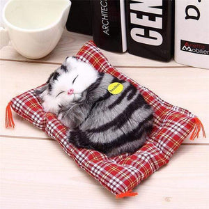 Planet Gates H Stuffed Toys Lovely Simulation Animal Doll Plush Lazy Sleeping Cats Plush Toy with Sound Home Decorations