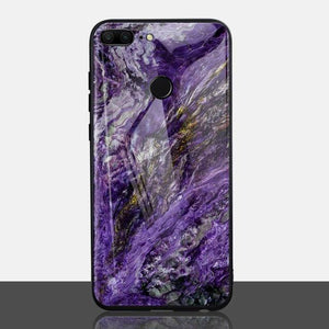 Planet Gates H style / P20 Lite TOMKAS Agate Marble Phone Case for Huawei P20 Lite Case on Honor 9 Lite Soft Edge PC+Glass Back Cover Case on for Huawei P Smart