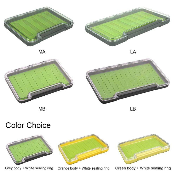 Planet Gates H048orange Silicone Fly Box Super Slim 100% Waterproof Fly Fishing Box M and L Medical Grade Silicone Flies Boxes Fly Boxes