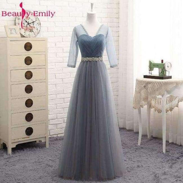 Planet Gates H1 / 2 Beauty Emily High Quality Tulle Long Short Bridesmaid Dresses 2018 Formal A-line Vintage Party Prom Dresses Off the Shoulder