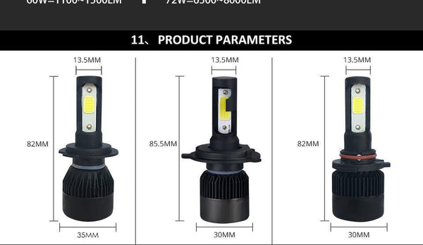 Planet Gates H1 2PC LED Car Light H7 H4 LED H1 H3 HB4 9005 9006 9012 Headlight Driving Passing Beam Fog Light Replacement for Cars Headlamp
