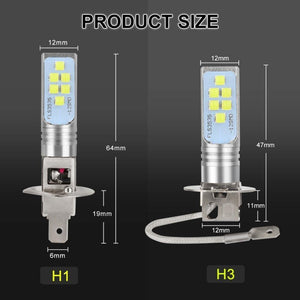 Planet Gates H1 2pcs H1 H3 LED Bulbs Car Light Lamp 12V 6000K White 1400LM Driving Lamp Auto LED Lights