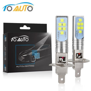 Planet Gates H1 2pcs H1 H3 LED Bulbs Car Light Lamp 12V 6000K White 1400LM Driving Lamp Auto LED Lights
