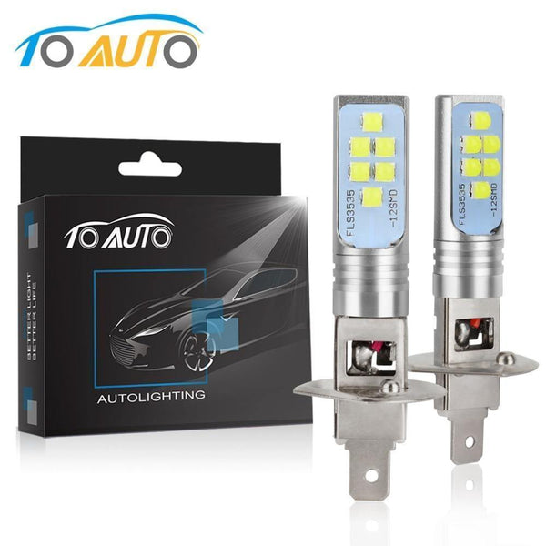 Planet Gates H1 2pcs H1 H3 LED Bulbs Car Light Lamp 12V 6000K White 1400LM Driving Lamp Auto LED Lights