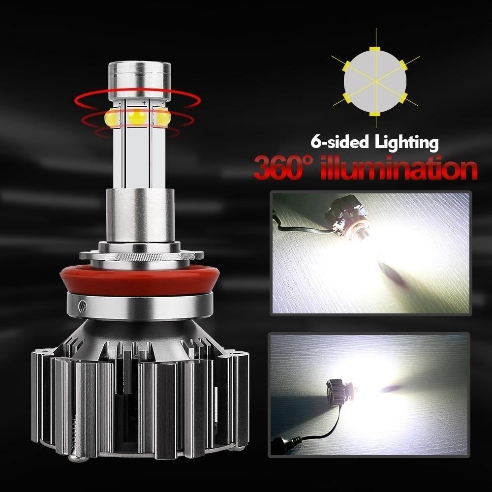Planet Gates H1 6 Side Light Super Bright Fast Cooling Car Headlight Bulb 6000K H7 H11 Auto LED Light 100W 12000Lm Car Light 12V Fog Lamp