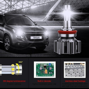 Planet Gates H1 6 Side Light Super Bright Fast Cooling Car Headlight Bulb 6000K H7 H11 Auto LED Light 100W 12000Lm Car Light 12V Fog Lamp