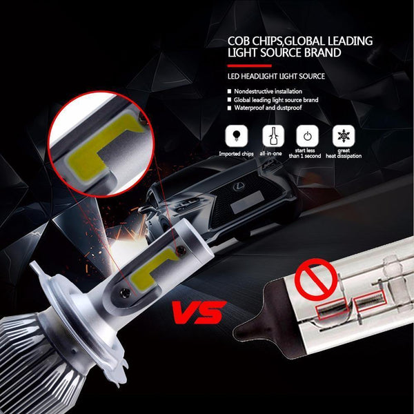 Planet Gates H10 H4 H7 H13 H11 H1 9005 9006 COB LED Headlight 72W Car LED Headlights Bulb Head Lamp 9004 Light Pure White 6000-6500K EH