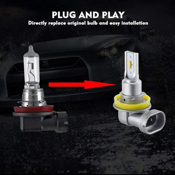 Planet Gates H11 H8 LED Car Fog Light Bulbs H9 H16 9005 9006 2400Lm 6000K White 3000K Yellow 8000K Blue Auto DRL Foglamp 2Pcs