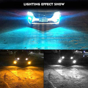 Planet Gates H11 H8 LED Car Fog Light Bulbs H9 H16 9005 9006 2400Lm 6000K White 3000K Yellow 8000K Blue Auto DRL Foglamp 2Pcs