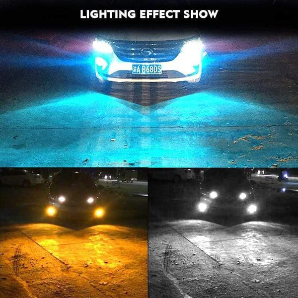 Planet Gates H11 H8 LED Car Fog Light Bulbs H9 H16 9005 9006 2400Lm 6000K White 3000K Yellow 8000K Blue Auto DRL Foglamp 2Pcs