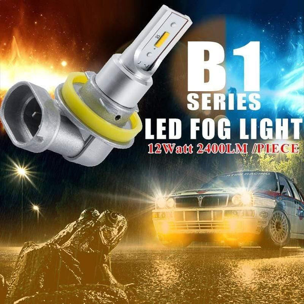 Planet Gates H11 H8 LED Car Fog Light Bulbs H9 H16 9005 9006 2400Lm 6000K White 3000K Yellow 8000K Blue Auto DRL Foglamp 2Pcs