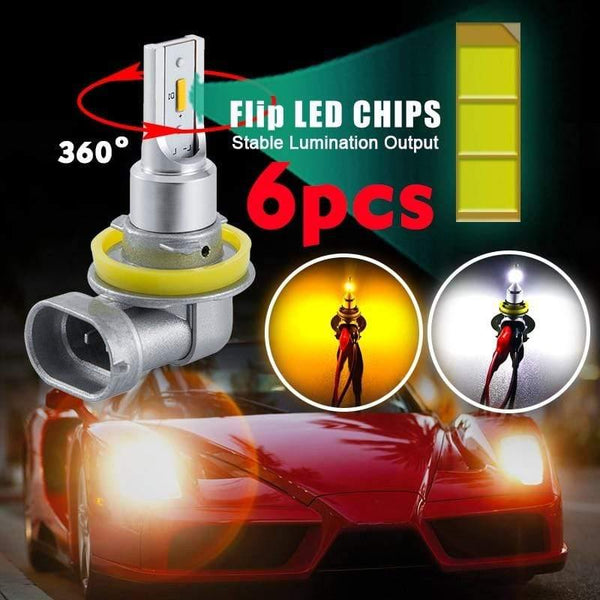 Planet Gates H11 H8 LED Car Fog Light Bulbs H9 H16 9005 9006 2400Lm 6000K White 3000K Yellow 8000K Blue Auto DRL Foglamp 2Pcs