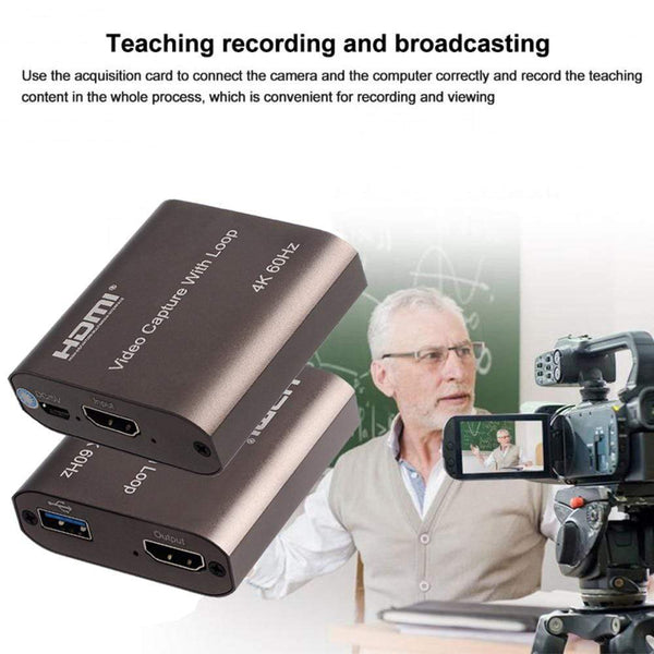 Planet Gates H1111Z 4K 60Hz HDMI Video Capture Card TV Loop 1080P Game Recording Plate Live Streaming Box USB 2.0 3.0 Grabber for PS4 Camera
