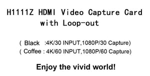 Planet Gates H1111Z 4K 60Hz HDMI Video Capture Card TV Loop 1080P Game Recording Plate Live Streaming Box USB 2.0 3.0 Grabber for PS4 Camera