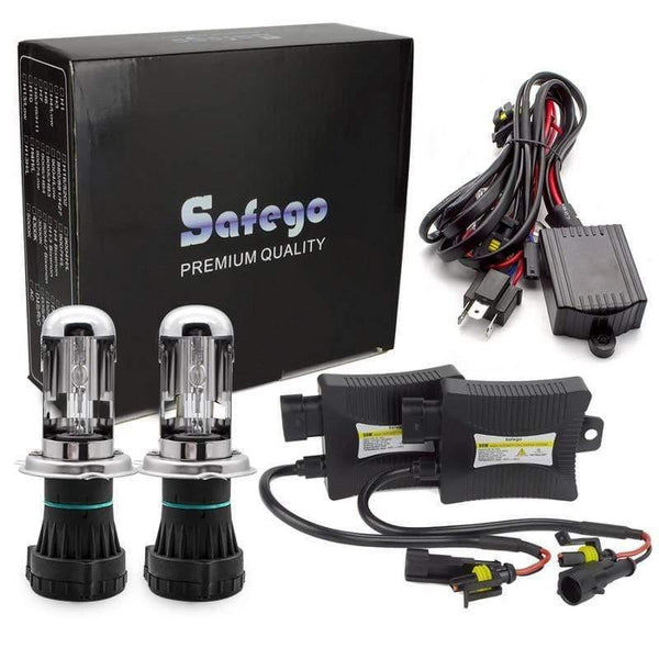 Planet Gates H4 Bixenon HID Kit 1 Pair 35W/55W Hi/Lo Beam Bi-Xenon Headlight Bulbs+1 Relay Harness+1 Pair Digital Slim Ballast DC12V