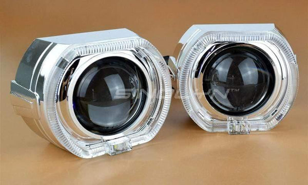 Planet Gates H4 H7 Bi-xenon Projector Kit Headlight Lenses X5 Square LED Angel Eyes Devil Lens Accessories Retrofit Use H1 Xenon Bulb