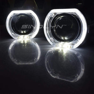 Planet Gates H4 H7 Bi-xenon Projector Kit Headlight Lenses X5 Square LED Angel Eyes Devil Lens Accessories Retrofit Use H1 Xenon Bulb