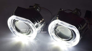 Planet Gates H4 H7 Bi-xenon Projector Kit Headlight Lenses X5 Square LED Angel Eyes Devil Lens Accessories Retrofit Use H1 Xenon Bulb