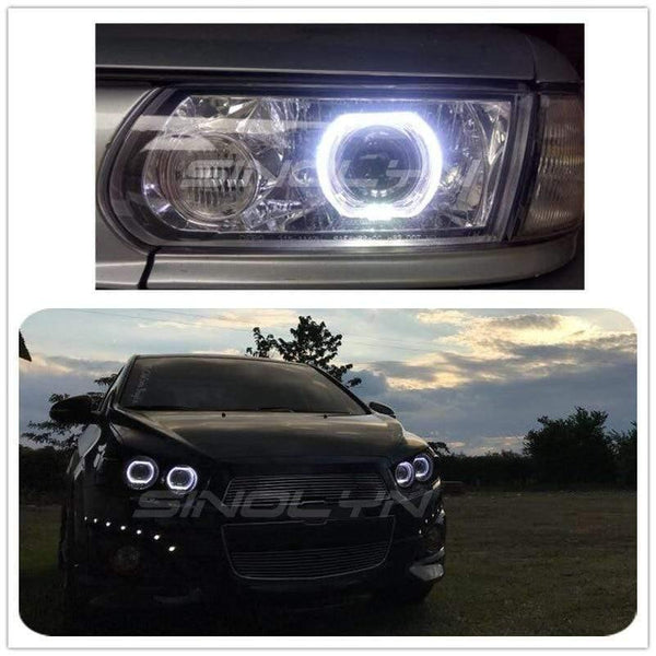Planet Gates H4 H7 Bi-xenon Projector Kit Headlight Lenses X5 Square LED Angel Eyes Devil Lens Accessories Retrofit Use H1 Xenon Bulb