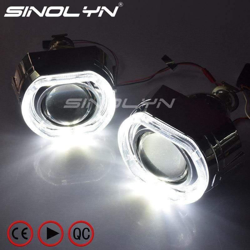 Planet Gates H4 H7 Bi-xenon Projector Kit Headlight Lenses X5 Square LED Angel Eyes Devil Lens Accessories Retrofit Use H1 Xenon Bulb