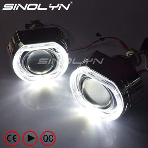Planet Gates H4 H7 Bi-xenon Projector Kit Headlight Lenses X5 Square LED Angel Eyes Devil Lens Accessories Retrofit Use H1 Xenon Bulb