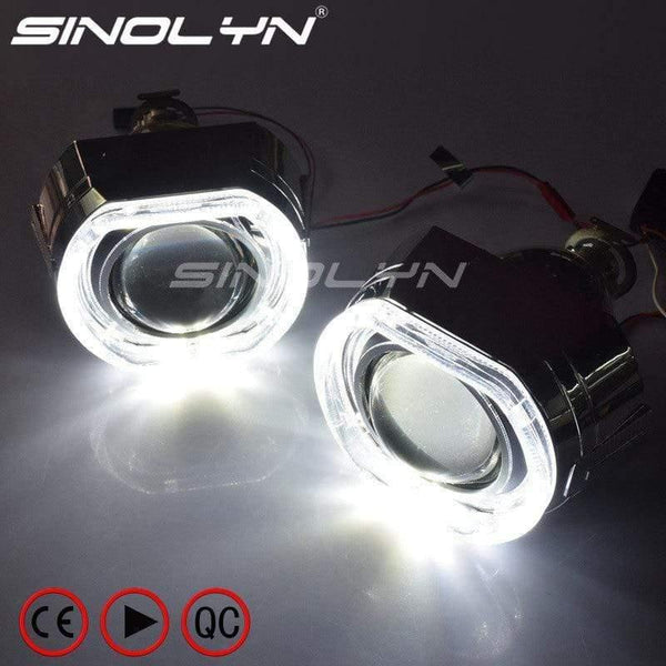 Planet Gates H4 H7 Bi-xenon Projector Kit Headlight Lenses X5 Square LED Angel Eyes Devil Lens Accessories Retrofit Use H1 Xenon Bulb