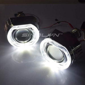 Planet Gates H4 H7 Bi-xenon Projector Kit Headlight Lenses X5 Square LED Angel Eyes Devil Lens Accessories Retrofit Use H1 Xenon Bulb