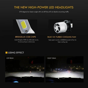 Planet Gates H4 H7 H11 9005 9006 H1 COB Car LED Headlight Bulbs Hi-Lo Beam 72W 8000LM 6500K/4300K Auto Led Headlamp Car Light 12v 24v