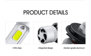 Planet Gates H4 H7 H11 9005 9006 H1 COB Car LED Headlight Bulbs Hi-Lo Beam 72W 8000LM 6500K/4300K Auto Led Headlamp Car Light 12v 24v