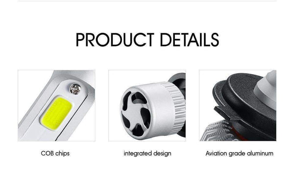 Planet Gates H4 H7 H11 9005 9006 H1 COB Car LED Headlight Bulbs Hi-Lo Beam 72W 8000LM 6500K/4300K Auto Led Headlamp Car Light 12v 24v