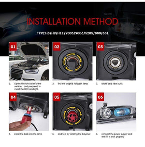 Planet Gates H4 H7 H11 9005 9006 H1 COB Car LED Headlight Bulbs Hi-Lo Beam 72W 8000LM 6500K/4300K Auto Led Headlamp Car Light 12v 24v