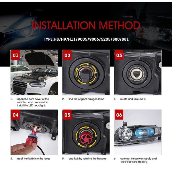 Planet Gates H4 H7 H11 9005 9006 H1 COB Car LED Headlight Bulbs Hi-Lo Beam 72W 8000LM 6500K/4300K Auto Led Headlamp Car Light 12v 24v