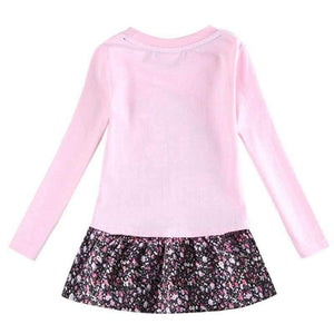 Planet Gates H5460  PINK / 2T Girls frock children clothes butterfly kids dresses girls nova baby clothing autumn kids wear child girl dresses