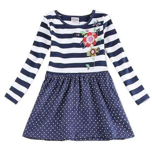 Planet Gates H5908 / 3T New Kids Clothes Baby Girls Dress Child Floral Clothing for Girls Long Seeve Flower Princess Party Dress