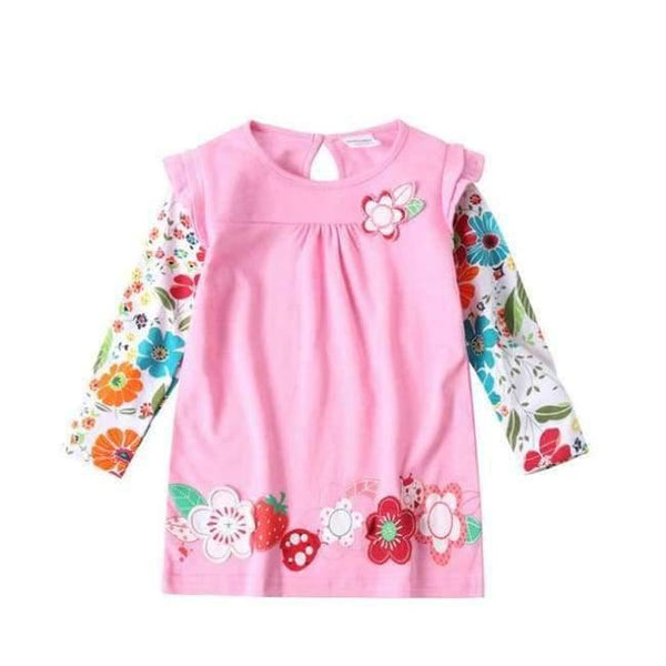 New Kids Clothes Baby Girls Dress Child Floral Clothing for Girls Long Seeve Flower Princess Party Dress - Planet Gates