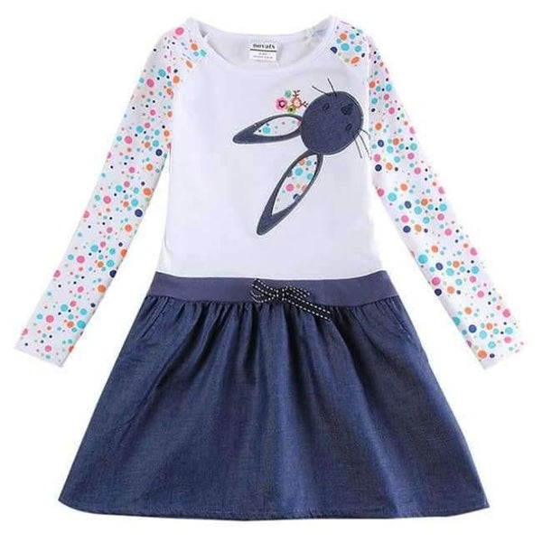 Planet Gates H6328 / 3T New Kids Clothes Baby Girls Dress Child Floral Clothing for Girls Long Seeve Flower Princess Party Dress