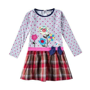Planet Gates H6328 / 3T New Kids Clothes Baby Girls Dress Child Floral Clothing for Girls Long Seeve Flower Princess Party Dress
