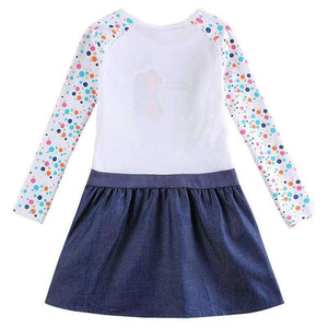 Planet Gates H6328 / 3T New Kids Clothes Baby Girls Dress Child Floral Clothing for Girls Long Seeve Flower Princess Party Dress